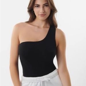 New without tags 1 shoulder black bodysuit